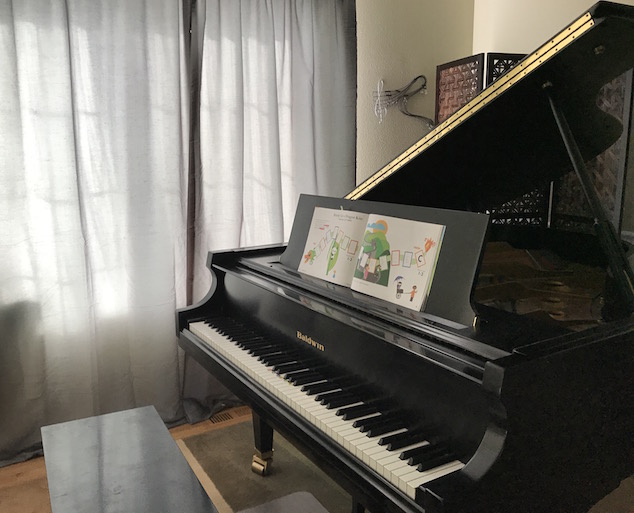 Grand piano in our Nampa studio